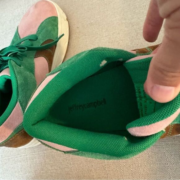 JEFFREY CAMPBELL Limit Platform Sneakers in Green / Pink, Sise 8 - Picture 8 of 10